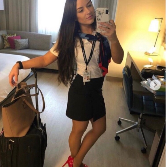 American Airlines Flight Attendant Uniform Work Pantyhose Tights - Picture 4 of 7